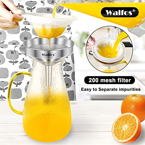 3Pcs Kitchen Funnel with 2 Removable Strainer ＆ 1 Cleaning Brush & 1Pc 200 Mesh Food Filter Strainer