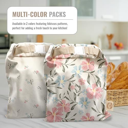 Reusable Bread Bag Set for Home Bakers (Hibiscus)