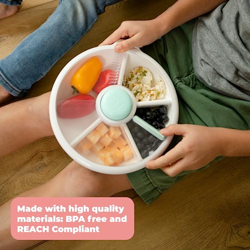 Kids Large Snack Spinner Slide Bundle with Hand Strap and Sticker Sheet (Mint Green / Large - Slide)