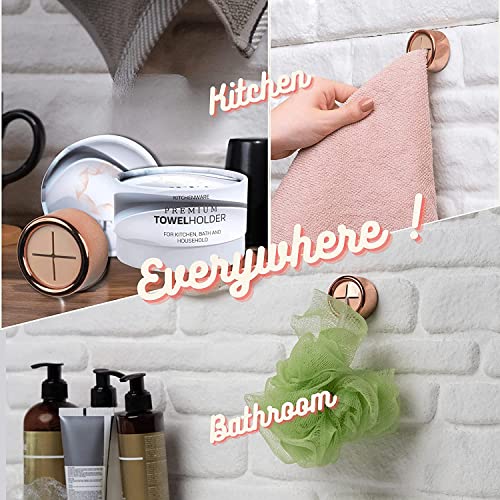 Towel Hooks Dish & Hand Towel Holder (8 Pack / Rose Gold)