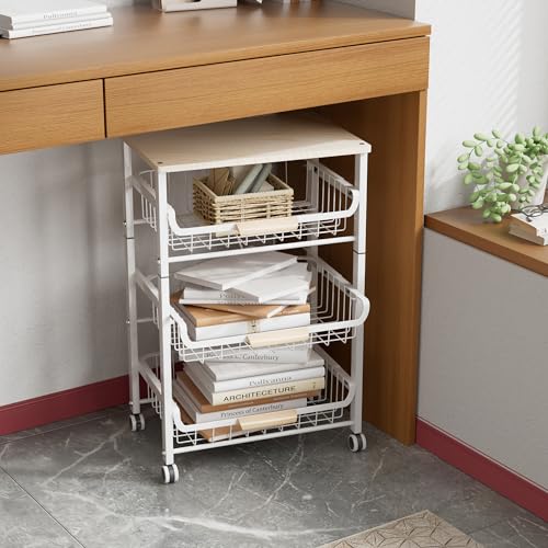 4 Layer Fruit Basket Kitchen Food Organizer and Rack (Black 4-layer Rack)