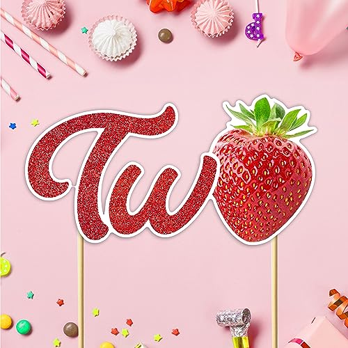 Real Strawberry Two Cake Topper