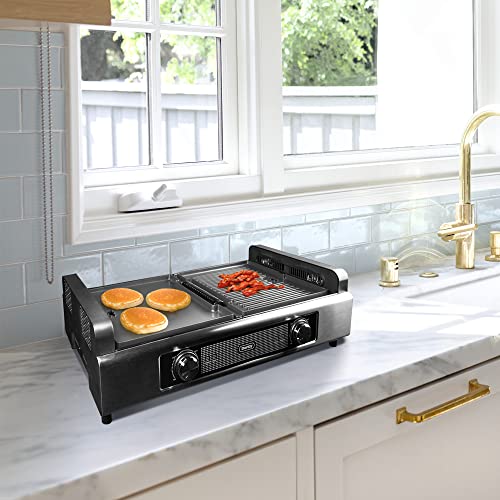 DBSG29412XD11 Smokeless Indoor Grill in Black Advanced Air Circulation Technology Independent on