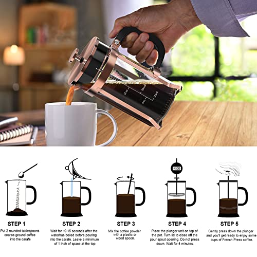 French Press Coffee Maker (Copper / 21oz)