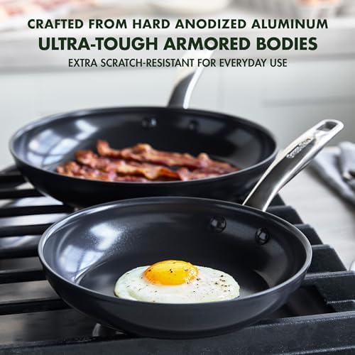 Chatham Prime Midnight Hard Anodized Healthy Ceramic Nonstick (10" and 12" Frying Pan Skillet Set)