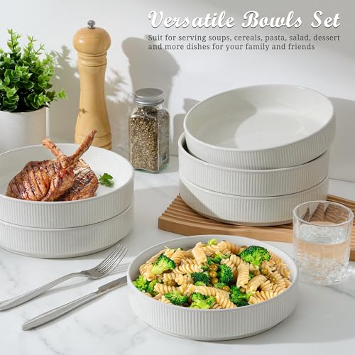 Pasta Bowls Set of 6 (Speckled White)