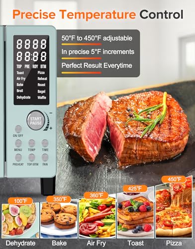 Bravo Pro Smart Air Fryer Toaster Oven Countertop Combo (Mint Green)