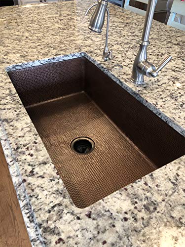 KSDB33199 33 Inch Hammered Copper Kitchen Single Basin Sink (33" x 19" x 9")