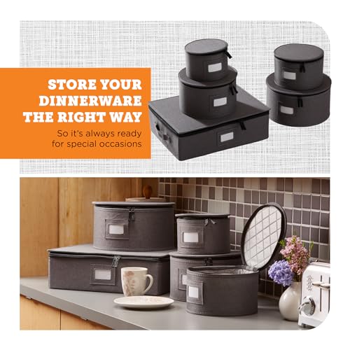 5 Piece China Storage Set (Gray / 5 Piece Hard Shell Set for Mugs & Plates)