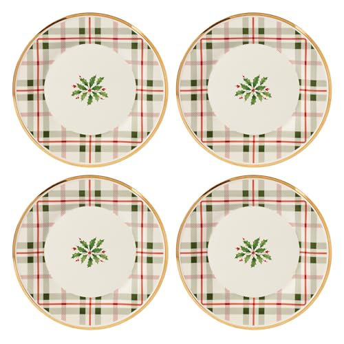 Holiday Christmas Plaid Accent Plates (Accent Plates, Set of 4)