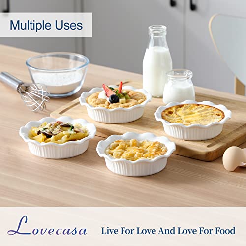Ceramic Mini Pie Pans Set of 6 (5.5 Inches / White)