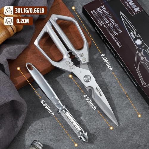 Kitchen Scissors and Vegetable Peelers Set (Light Silver)