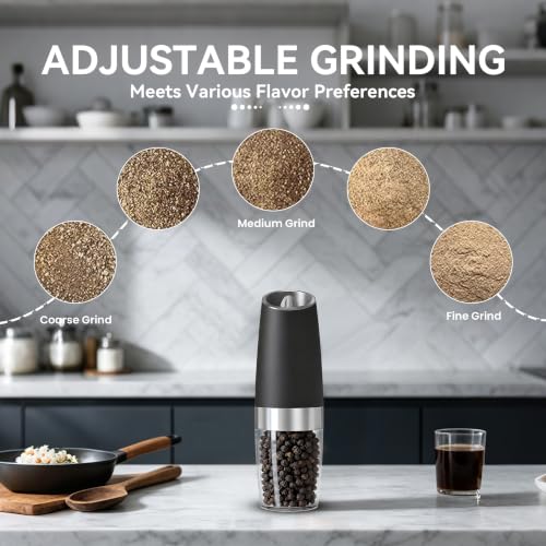 Battery Operated Salt And Pepper Grinder Set (Black-Single)