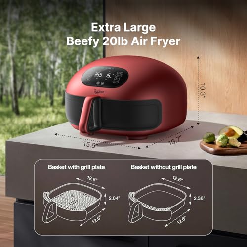 Dome 2 Large AI Smart Air Fryer (Red / Dome air fryer)