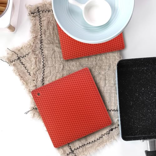 Silicone Square Trivets Mat (6 Count)