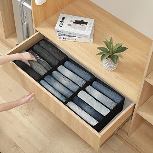 Jeans Pants Organizer for Closet (Black / 5 Grids)