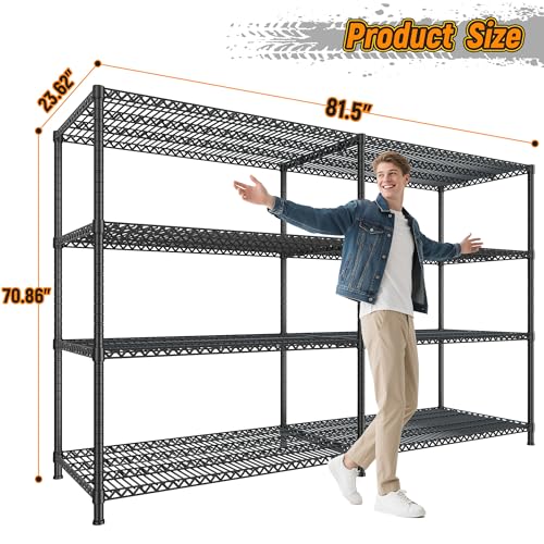 Storage Shelves (Black-81.5Wx23.62Dx70.86H)