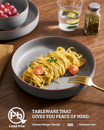 Mercury Pasta Bowls Set of 8 (Dark Gray / 8 pcs)