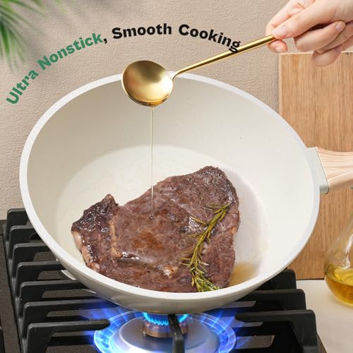 Pots and Pans Set Non Stick (White / 13 Pieces)