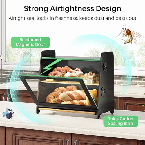 Airtight Bread Box for Kitchen Countertop
