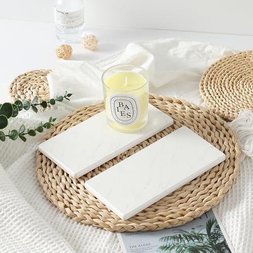 2PCS Diatomite Marble Stone Drying Mat for Kitchen Counter (2 Pack - Marble Pattern - 8"x 3.8")