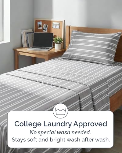 Twin XL 3 Piece Sheet Set (41 - Grey Stripes 3 / Twin XL)