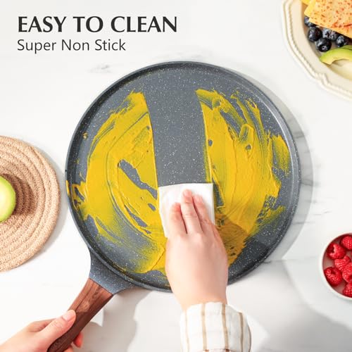 10 Inch Nonstick Crepe Pan Granite Coating Pancake Pan Gray (Gray / 10 Inch)