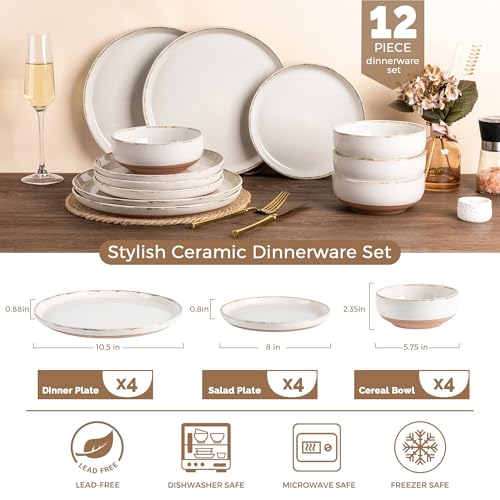 Dinnerware Sets for 4 (Light Beige / Service For 4(12Pcs))