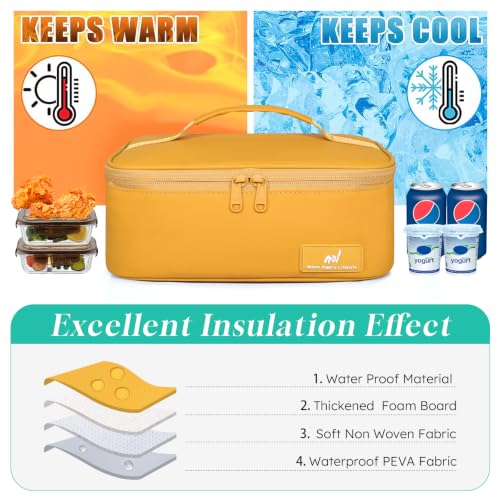 NOL Insulated Lunch Bag for Adults (Earth-yellow / Small (4.5 Liters))