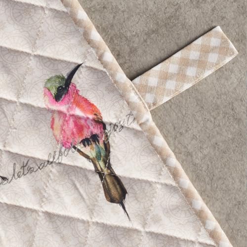 Double Oven Mitts 100% Cotton Double Oven Glove (003 - Birdies on Wire / 7" x 35" (Double Oven Mitt))