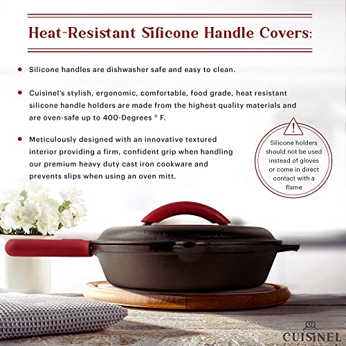Cast Iron Skillets Set with Lids (8"+10"+12")