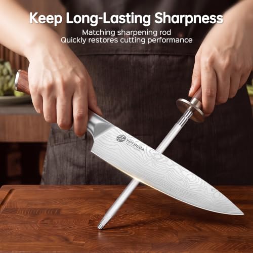14 PCS Japanese Knife Set with Block and Sharpening Rod (14PCS knife block set)