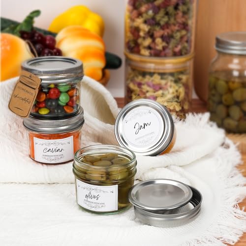 8 Pack 4 oz Small Glass Mason Jars