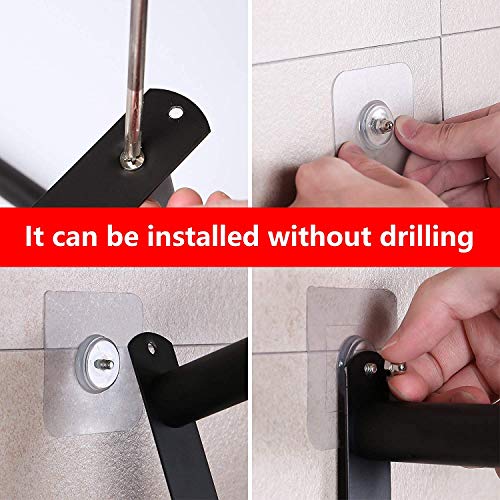 Black Adjustable Towel Bar for Bathroom Wall Mount17