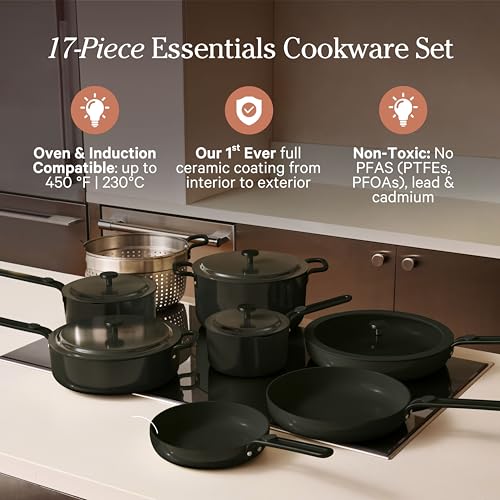 Essentials Complete Cookware Set (Char / 17 piece)