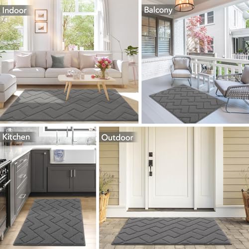 Dirt Trapper Indoor Doormat (Grey / 32" x 20" (Rectangular))