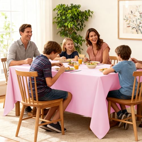 10 Pack Pink Tablecloths for Rectangle Tables (Pink / 60x102 In, 10 Pack)