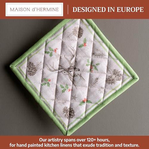 Pot Holders 100% Cotton Potholders (115 - Christmas Dew / 8" x 8" (Pot Holder Pack of 1))