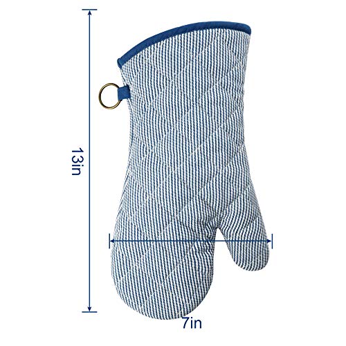 Yarn Dyed Oven Mitts 1 Pair (Oven Mitts - Blue 2)