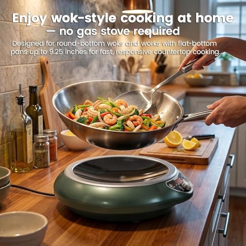1700W Concave Induction Wok Cooktop