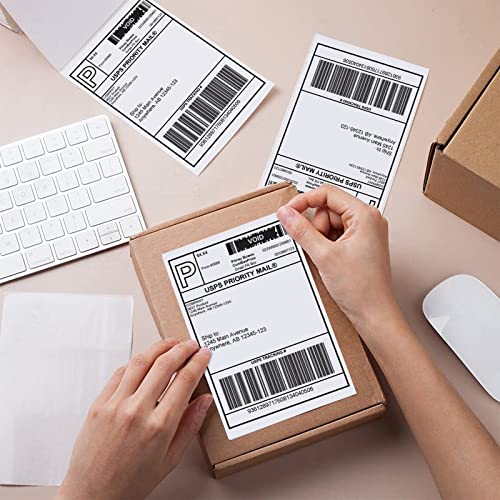 Fanfold 4 x 6 Direct Thermal Labels White Perforated Shipping Labels (White / 1 Stacks | 500 Labels)