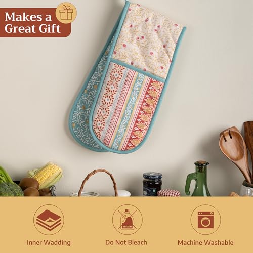 Double Oven Mitts 100% Cotton Double Oven Glove (122 - Carpo / 7" x 35" (Double Oven Mitt))