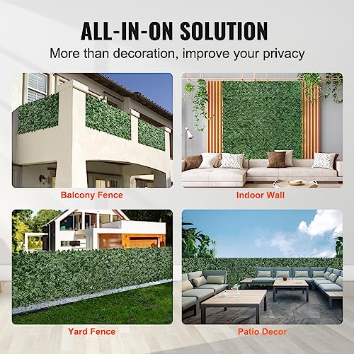 Artificial Ivy Privacy Fence Screen (Ivy with Green Mesh Backing / 39 x 198 inch)