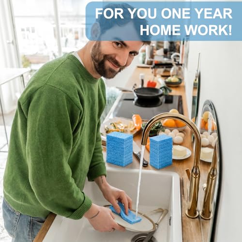 48 Pcs Sponges Bulk Sponges Kitchen Compressed Sponge (Blue)