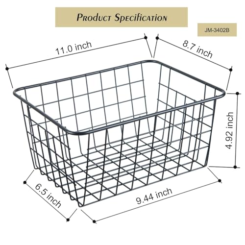 Wire Kitchen Storage Basket 3 Packs (Black)