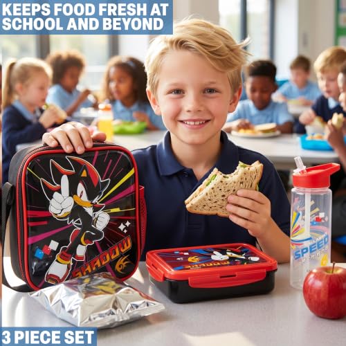 Shadow the Hedgehog Boys Lunch Box 3Pc Set (Black Shadow)