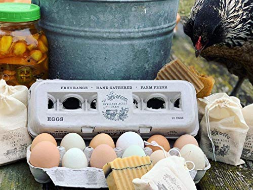 Egg Cartons Adorable Printed Design for Farm Fresh Eggs (Blank Stamping / 90)