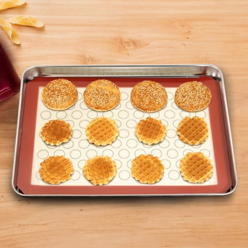 Baking Sheet with Silicone Baking Mat Set