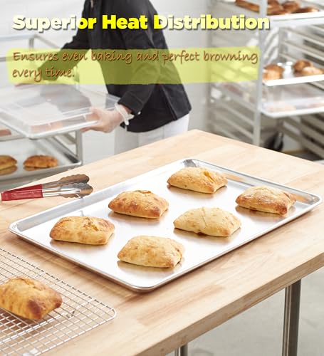 6 Pack Full Size Sheet Pan with Cover (26 x18 Inch (6-Pack Pan with Lid))