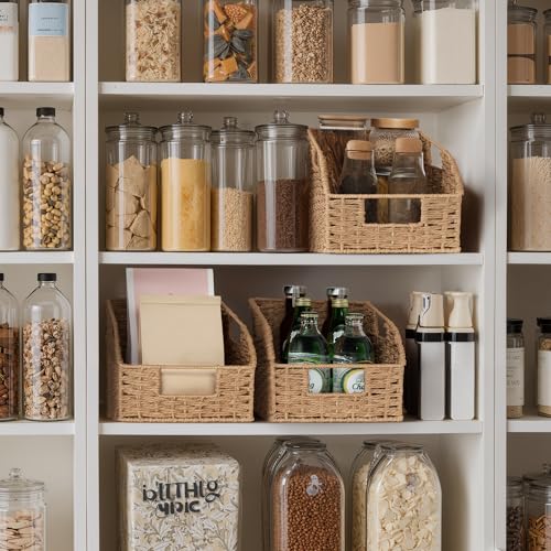 Wicker Baskets for Organizing (Light Brown(Paper Rope) / 2x 8½"L x 10"W x 7½"H)